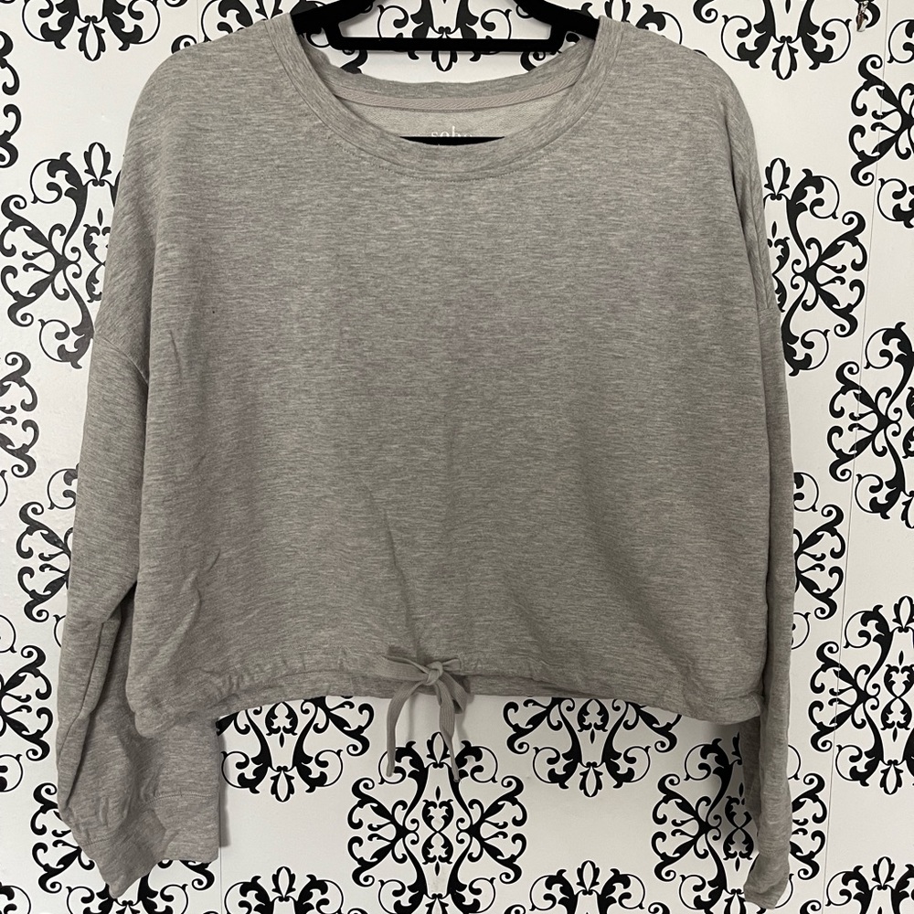 New York & Company Cropped Crewneck Sweatshirt - Size Large